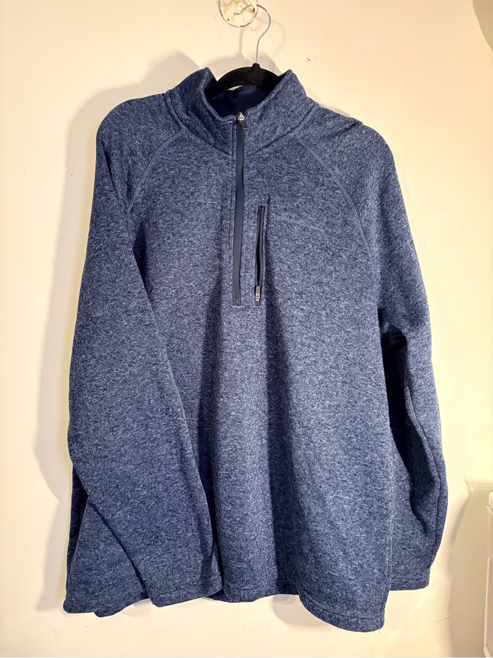 Eddie Bauer Navy Heather Zip-Up Pullover Sweater